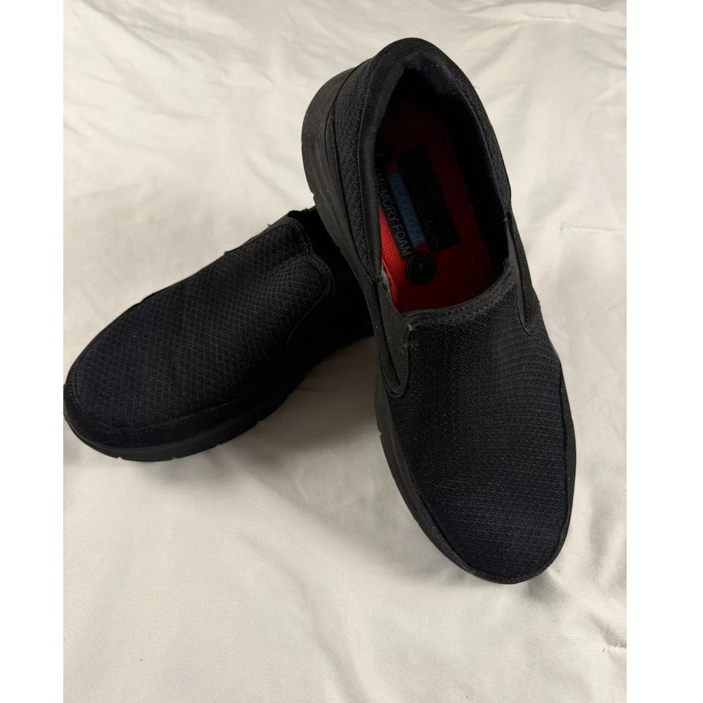 Skechers Work Relaxed Fit Mens Black Slip On Slip Resistant Memory Foam Shoes
